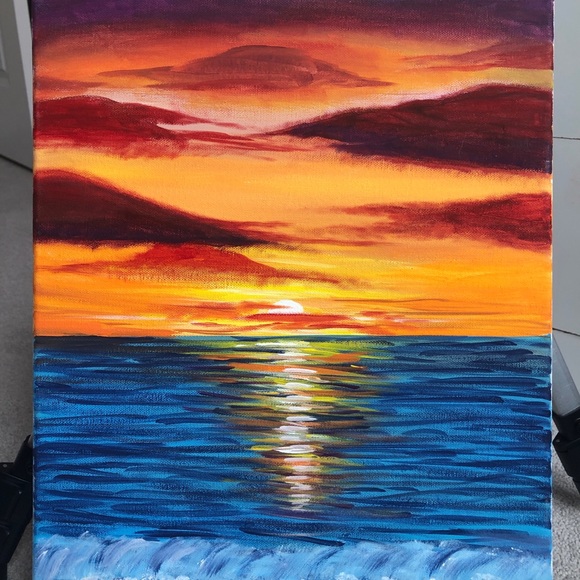 Sunset painting on canvas - Picture 2 of 4